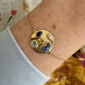 Piper Gore - Confetti Disc Bracelet - 14K yellow gold, diamond, sapphire